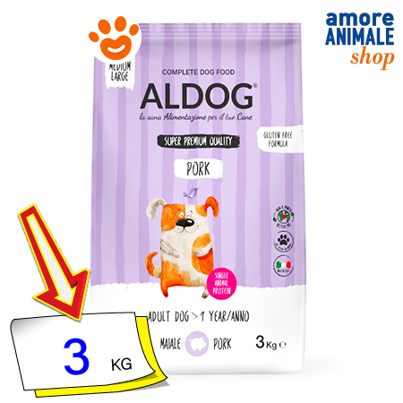 Aldog Dog Monoproteico Maiale Medio-Grande Cibo Secco Cani 3/12 Kg img 2